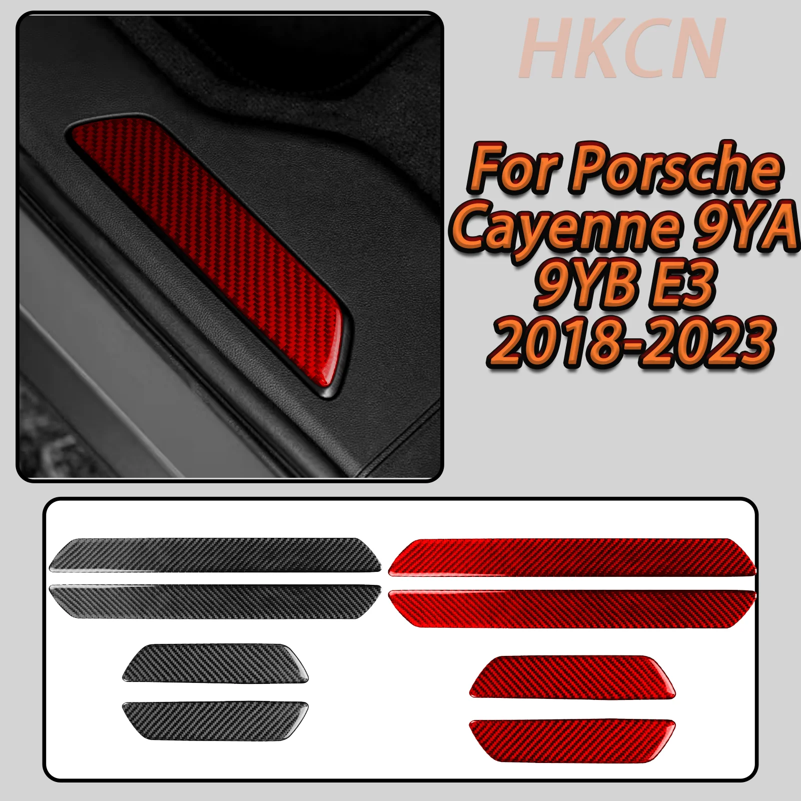 

For Porsche Cayenne E3 9YA 9YB 2018-2023 Real Carbon Fiber Car Door Interior Door Sills Cover Trim Car Interior Accessories