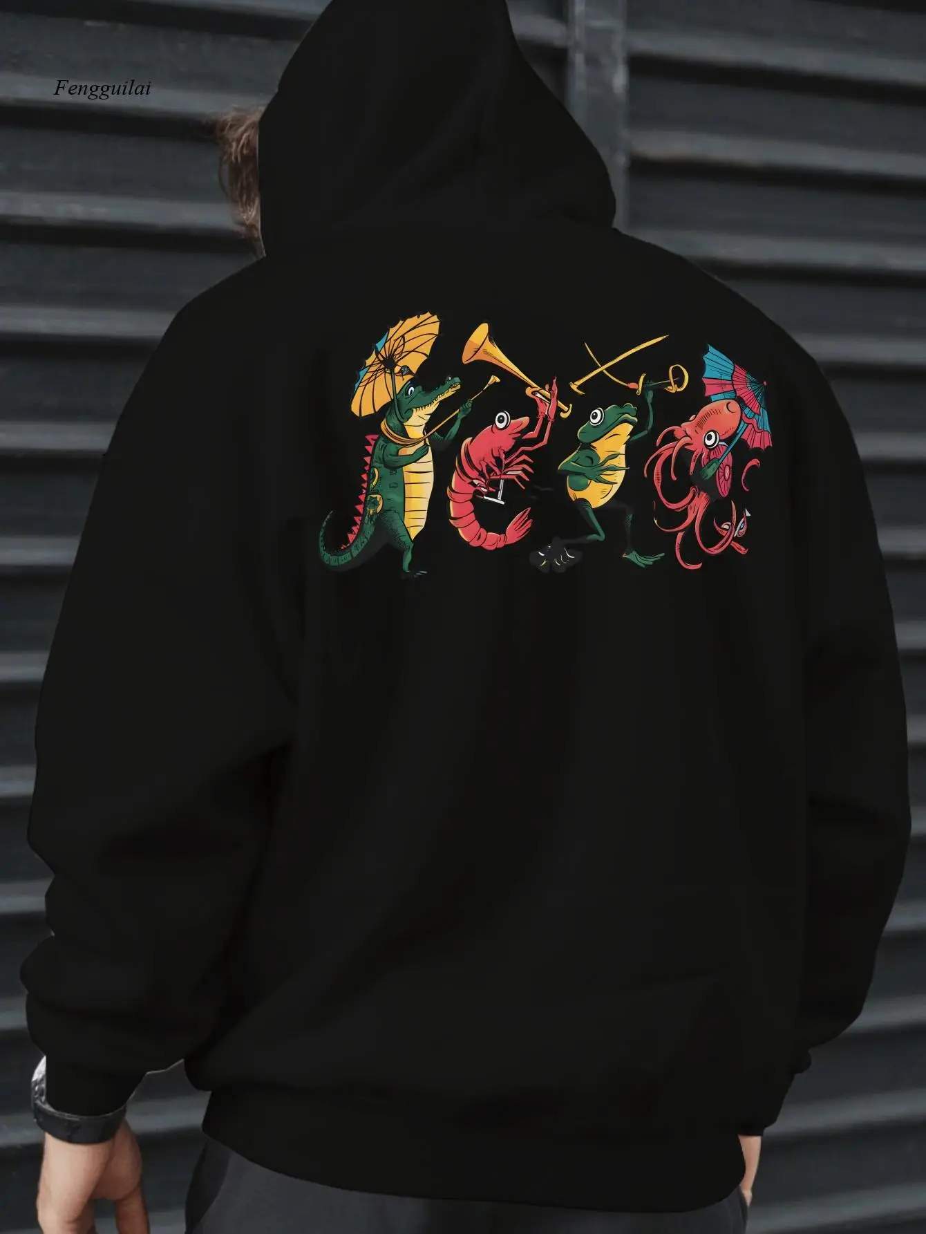 

Толстовка Ocean of Music — уютная толстовка в уличном стиле с красочным принтом лягушки и гитары, мягкая теплая ткань