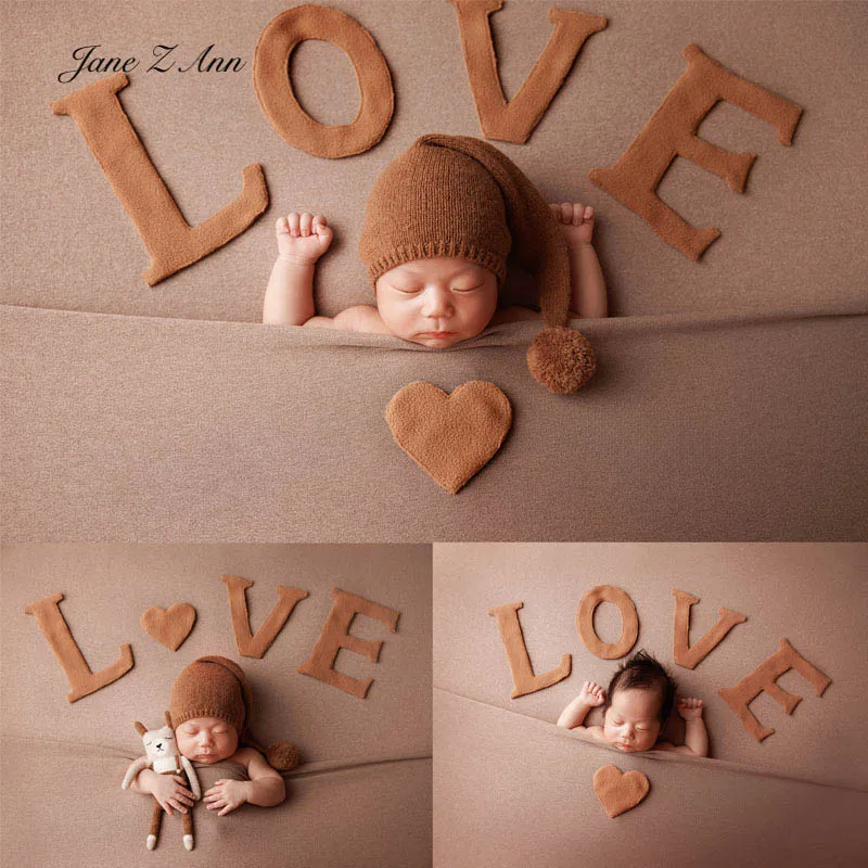 

Реквизит для фотосъемки новорожденных, реквизит для съемки, вязаная крючком коричневая шапка для сна с длинным хвостом и помпоном, вязаная шапка-медведь с ушками и завязками