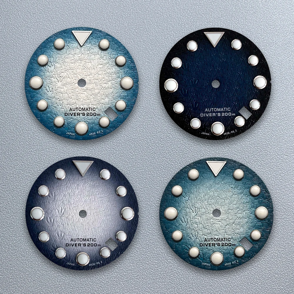 

28.5mm S Logo Dial Suitable For NH35/NH36 Movement Green Luminous 3D Footprint High Dial Quality Watches Modified Accessories