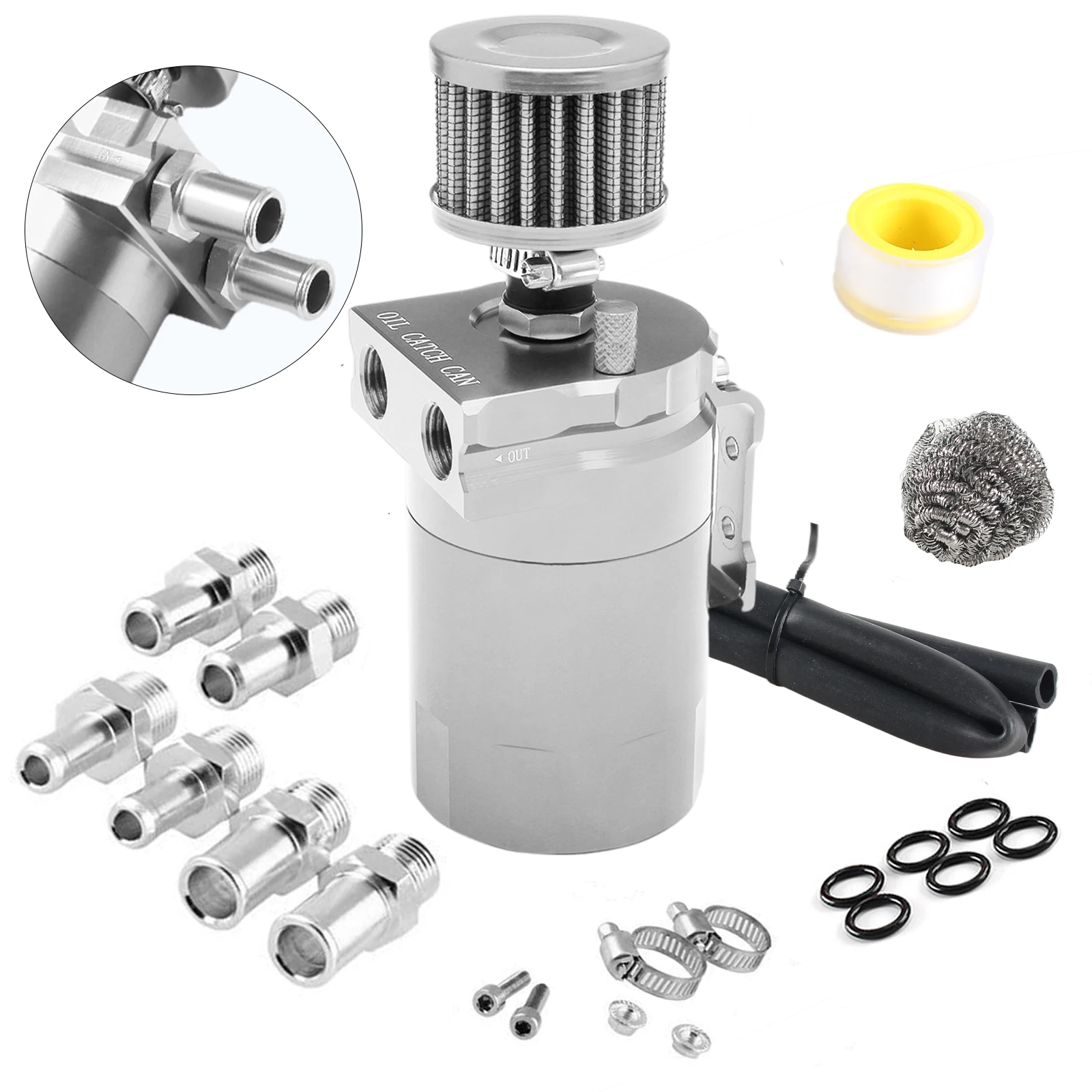Auto verblüffter Aluminium-Ölauffangbehälter mit Luftfilter, Entlüftung, verblüffelte Armaturen, atmungsaktiver Wasserkocher – Detail 4