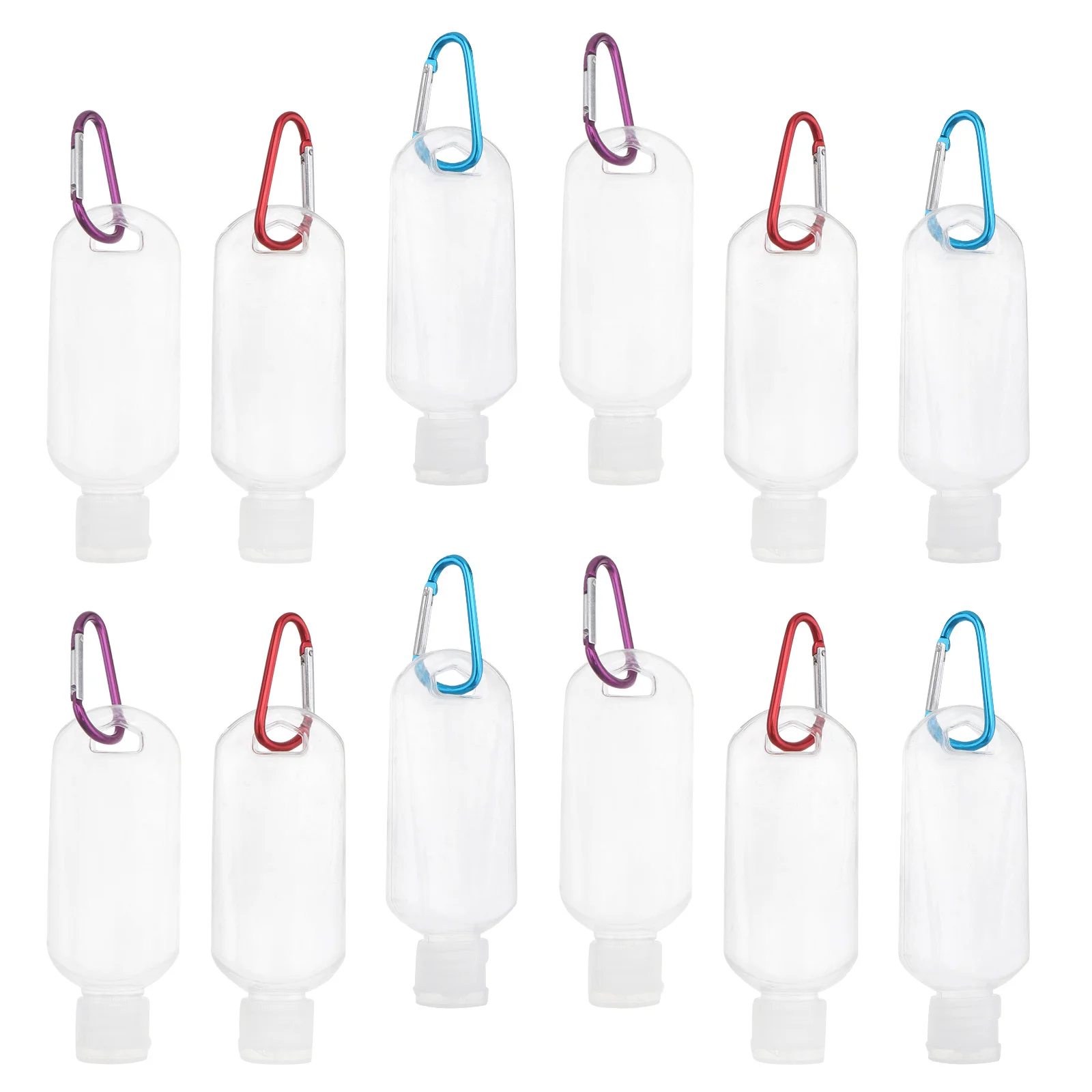 10pcs Hook Bottles 50Ml Leakproof Travel Refillable Containers For Shampoo Lotion Sunscreen Portable Squeeze Press Reusable