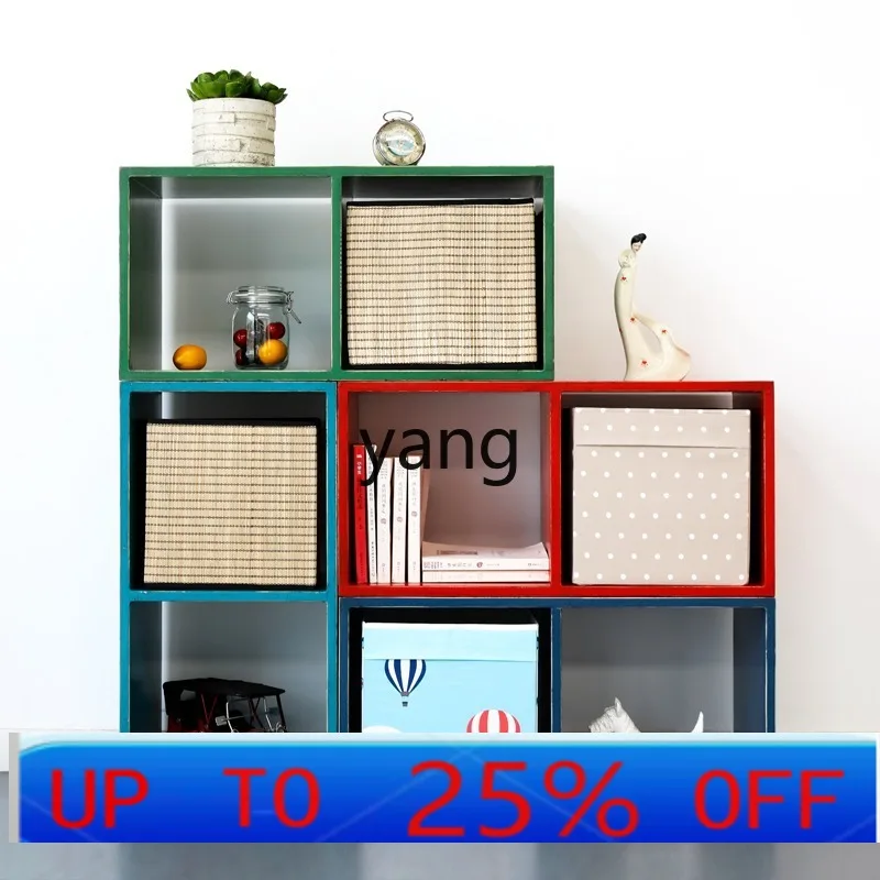 

Lmm solid wood bookshelf floor-to-ceiling furniture square edge few free combination display locker