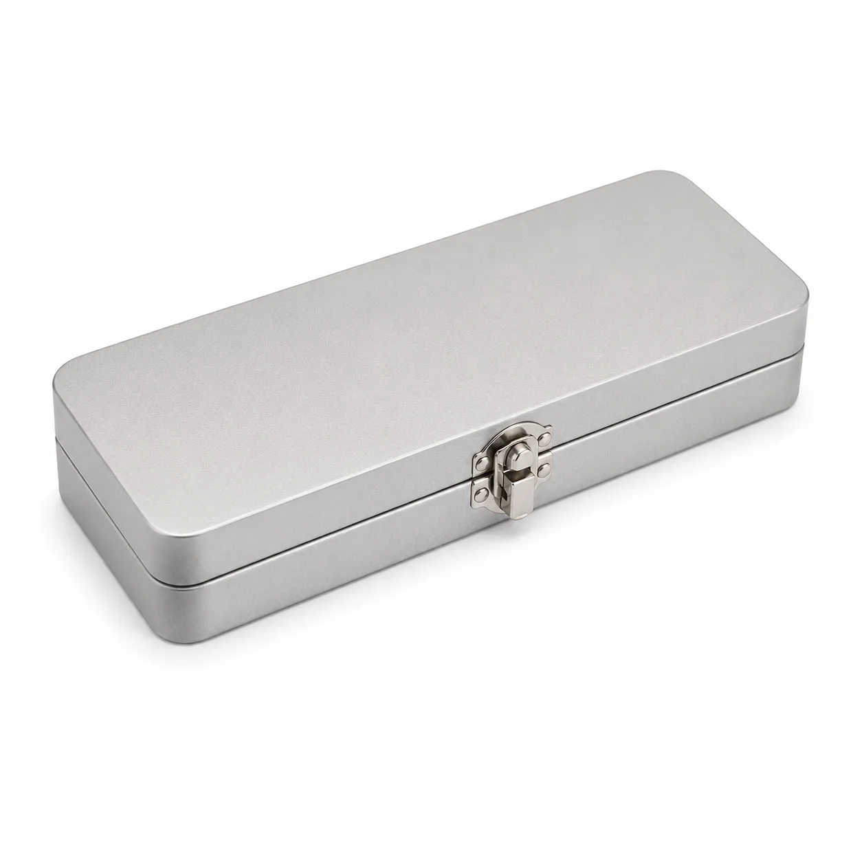 Image of Federmäppchen aus Metall, Schreibwarenbox aus Metall mit sicherem Schnappverschluss für Schule und Büro