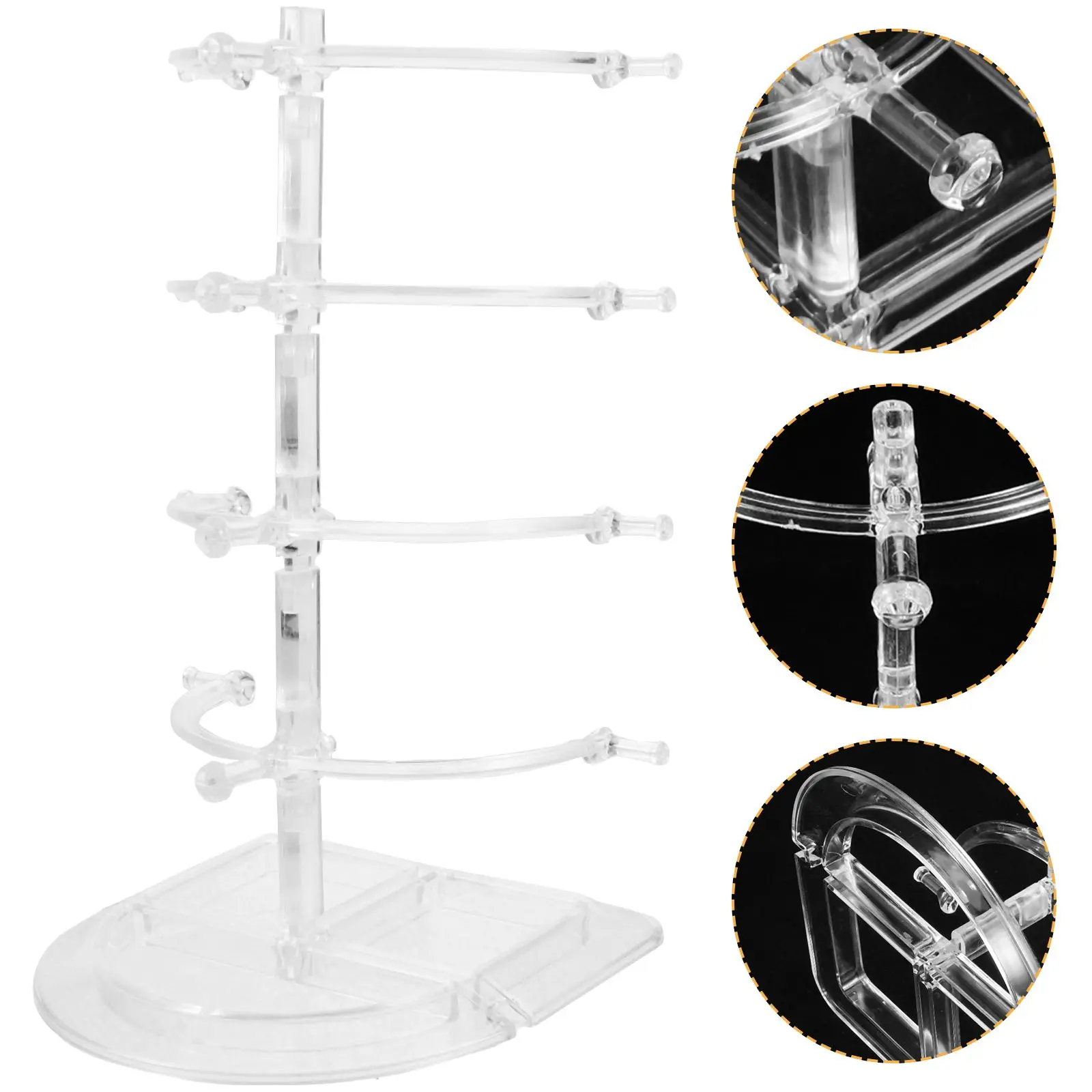 

Glasses Display Stand 4 Layers Transparent Sunglasses Rack Eyewear Organizer Counter Exhibit Shelf Plastic Holder
