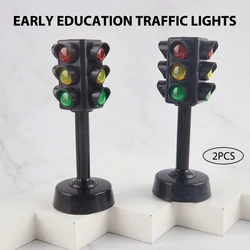 2PCS/Set Traffic Lights Toys Classic Parking Lot Scene Plastic Models Toy Mini Kids Early Educational Learning Puzzle Gifts