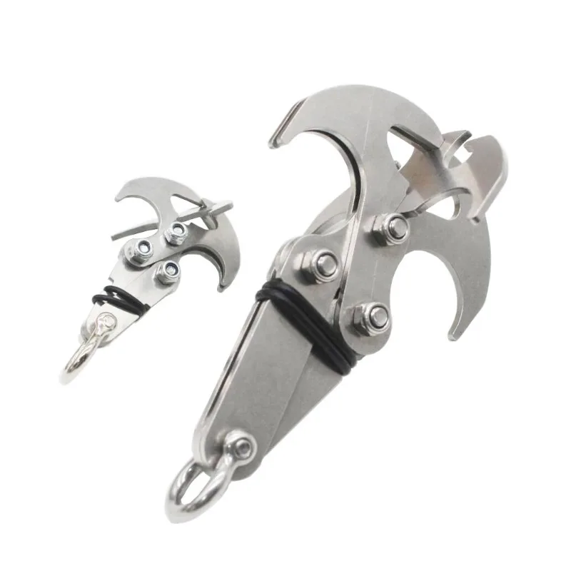 Folding Gravity Grab Hook Outdoor Rock Climbing Rescue Claw Survival Mountaineering Hook Tool Multifunctional Stainless Steel