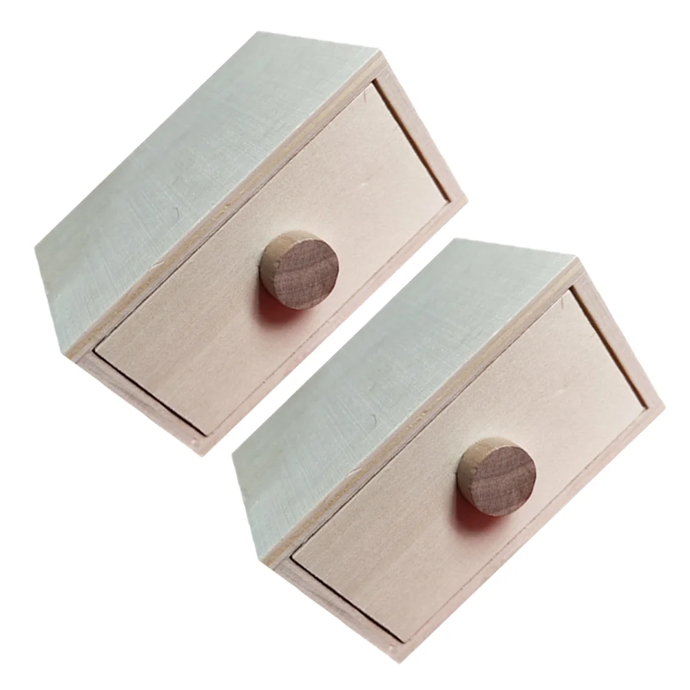 

2 Pcs Drawer Storage Box Wooden Case Dresser Cosmetics Container DIY Painting Desktop Adornment Office Clothing Boxes for Gifts
