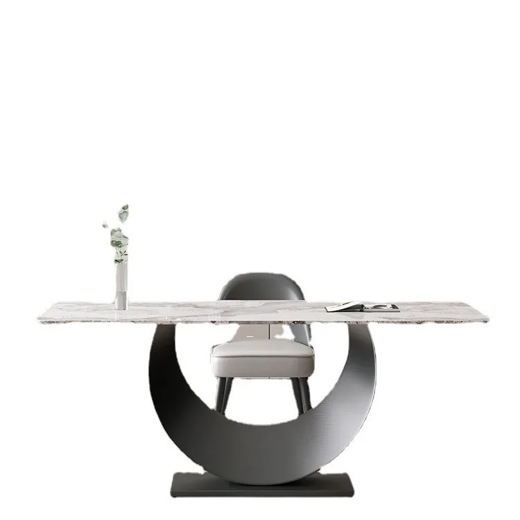 

Stainless steel Delifeng slate dining table for home high-end small apartment dining table for 5 people with chairs