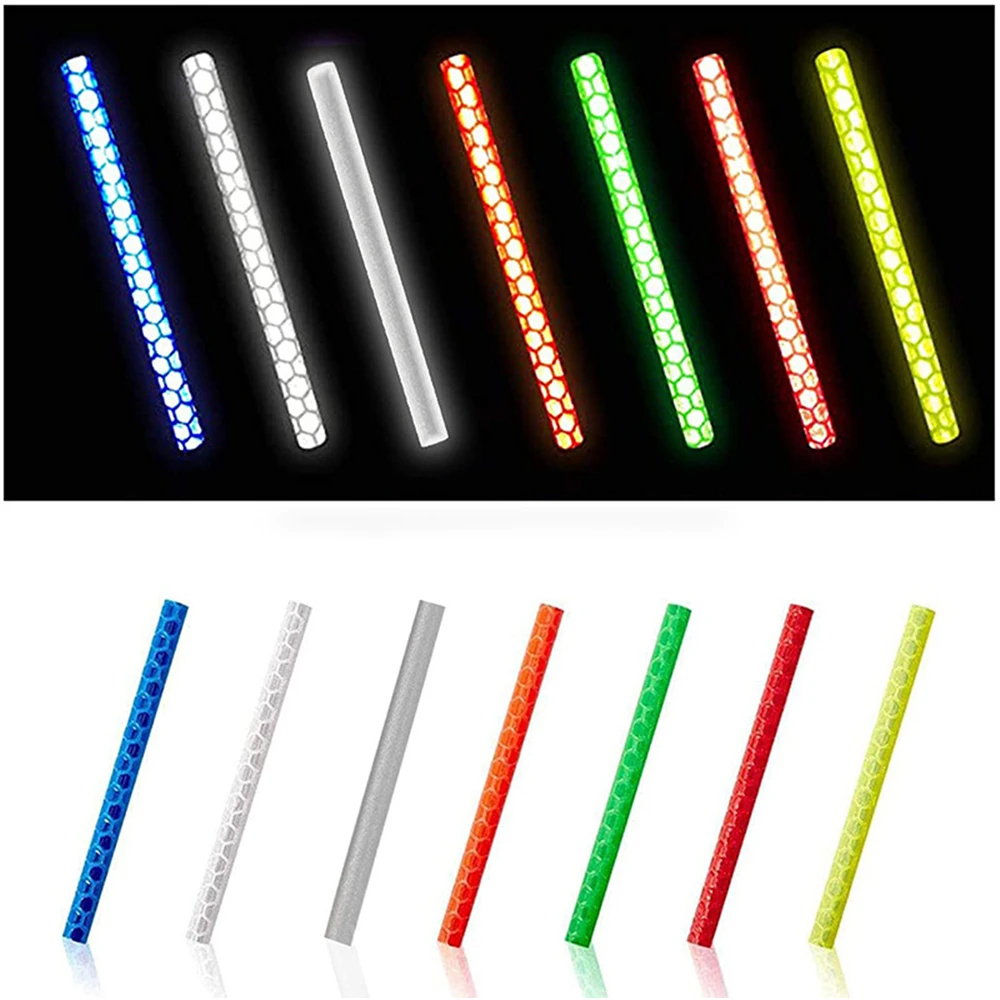 12PCS Bike Cycling Bicycle Reflective Wheel Spoke Reflector Mount Clip Tube Tire Safety Warning Light Bike Accessorie Decoration