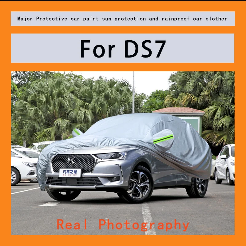 Pour DS7 bâche de voiture pluie givre neige poussière Protection étanche extérieur voiture protecteur couvre Anti UV extérieur soleil réfléchissant