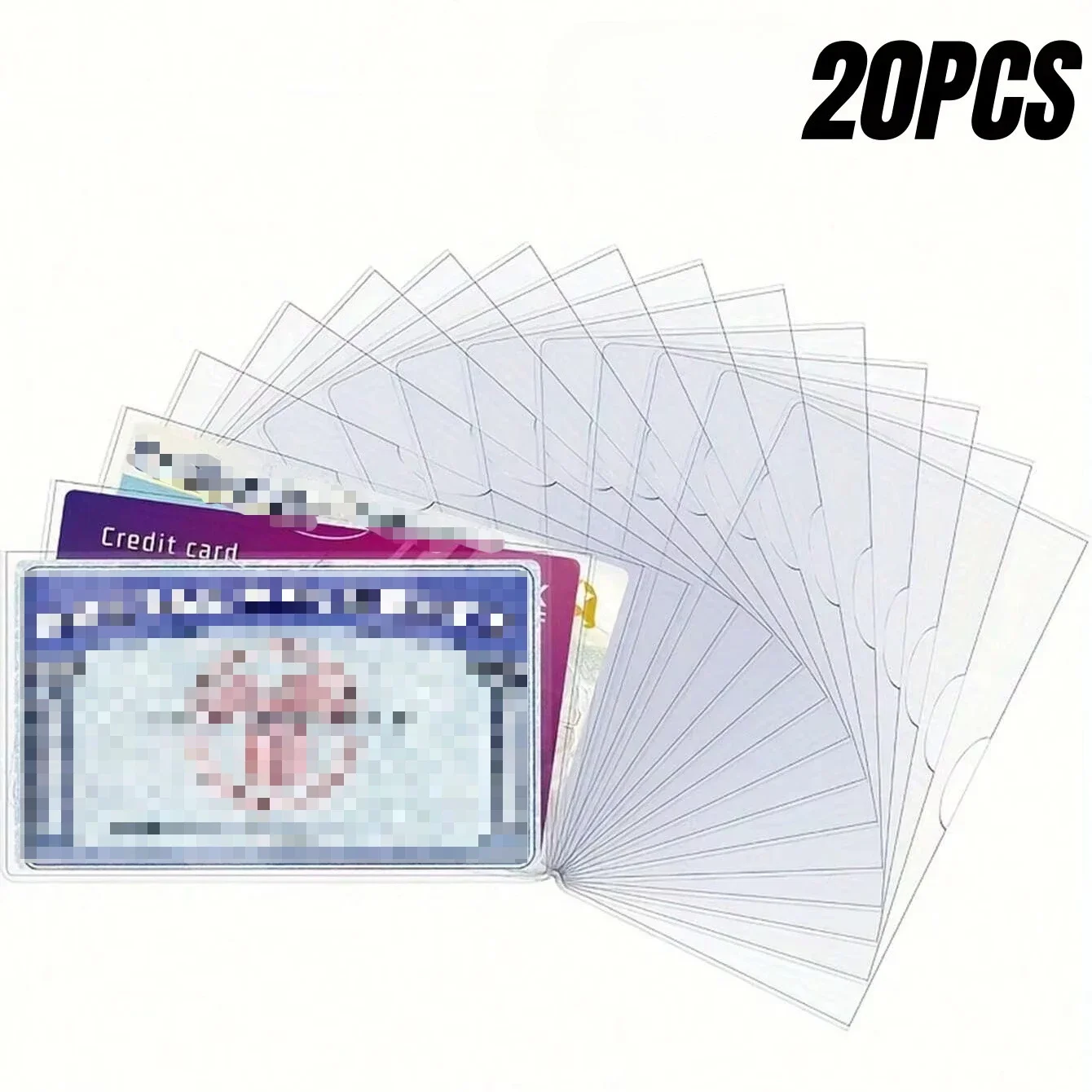 20Pcs Clear Soft PVC Waterproof Card Protective Sleeves, Protector Covers for Medical Insurance & Credit Cards