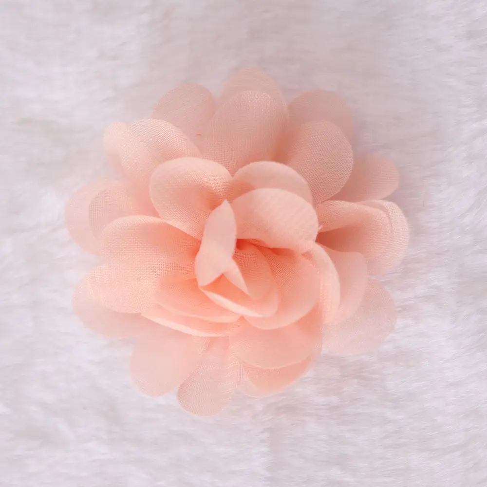 5 cm Satin Mini DIY Blumen Kinder Boutique Chiffon Blumen Weihnachten Hochzeit Mädchen Haarspangen oder Keine Clips Zubehör 30 teile/los – Detail 8
