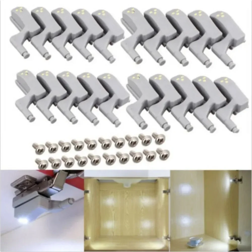 Under Cabinet Light 5pcs 0.25W Universal LED Cupboard Inner Hinge Lamp Closet Wardrobe Sensor Light Home Kitchen Night Light