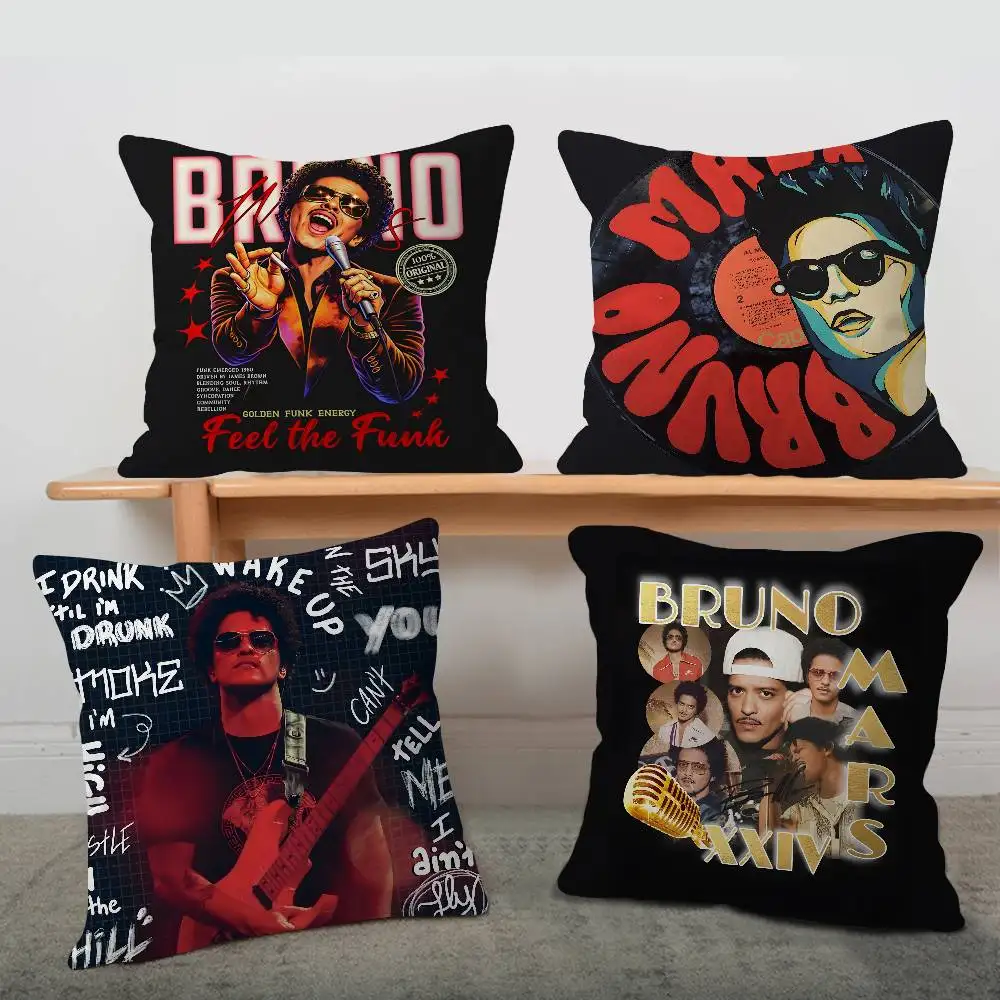 Pop Singer B-Bruno M-Mars Cushion Cover Inches Farmhouse Decor Home Throw Pillow Covers for Couch Decorations