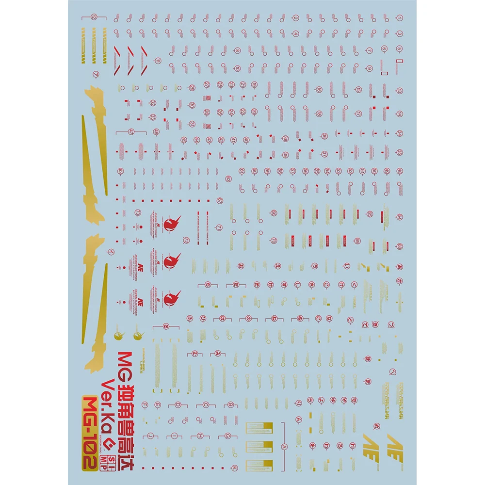 EVO Modello Decalcomanie Decalcomanie per scivoli d'acqua Strumento per 1/100 MG Unicorn Ver.Ka Modelli di adesivi fluorescenti Accessori dettagli