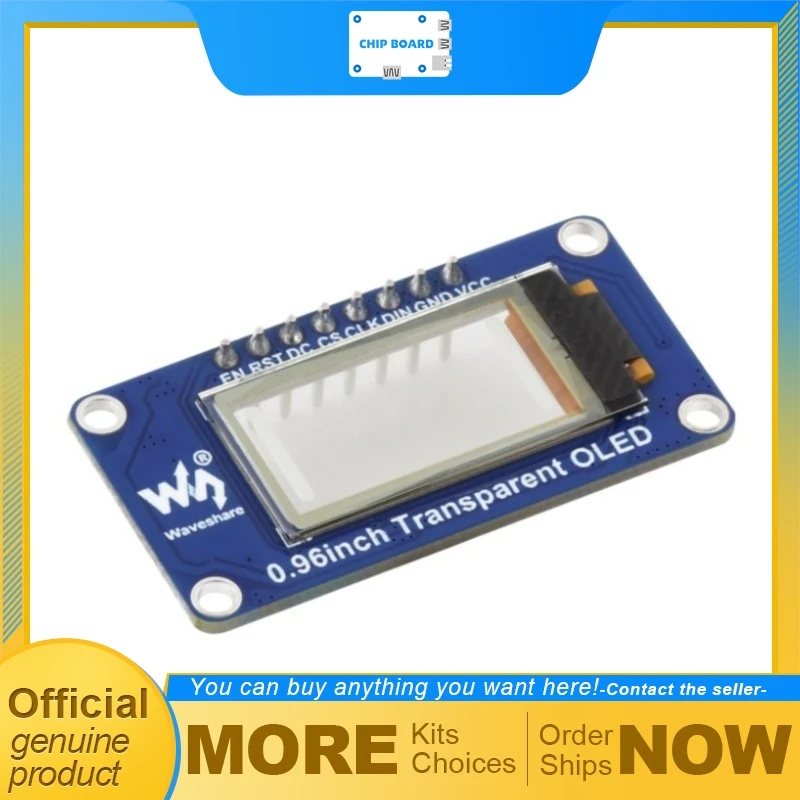 Waveshare 0.96inch Transparent OLED SSD1312 128x64 SPI I2C Display Module