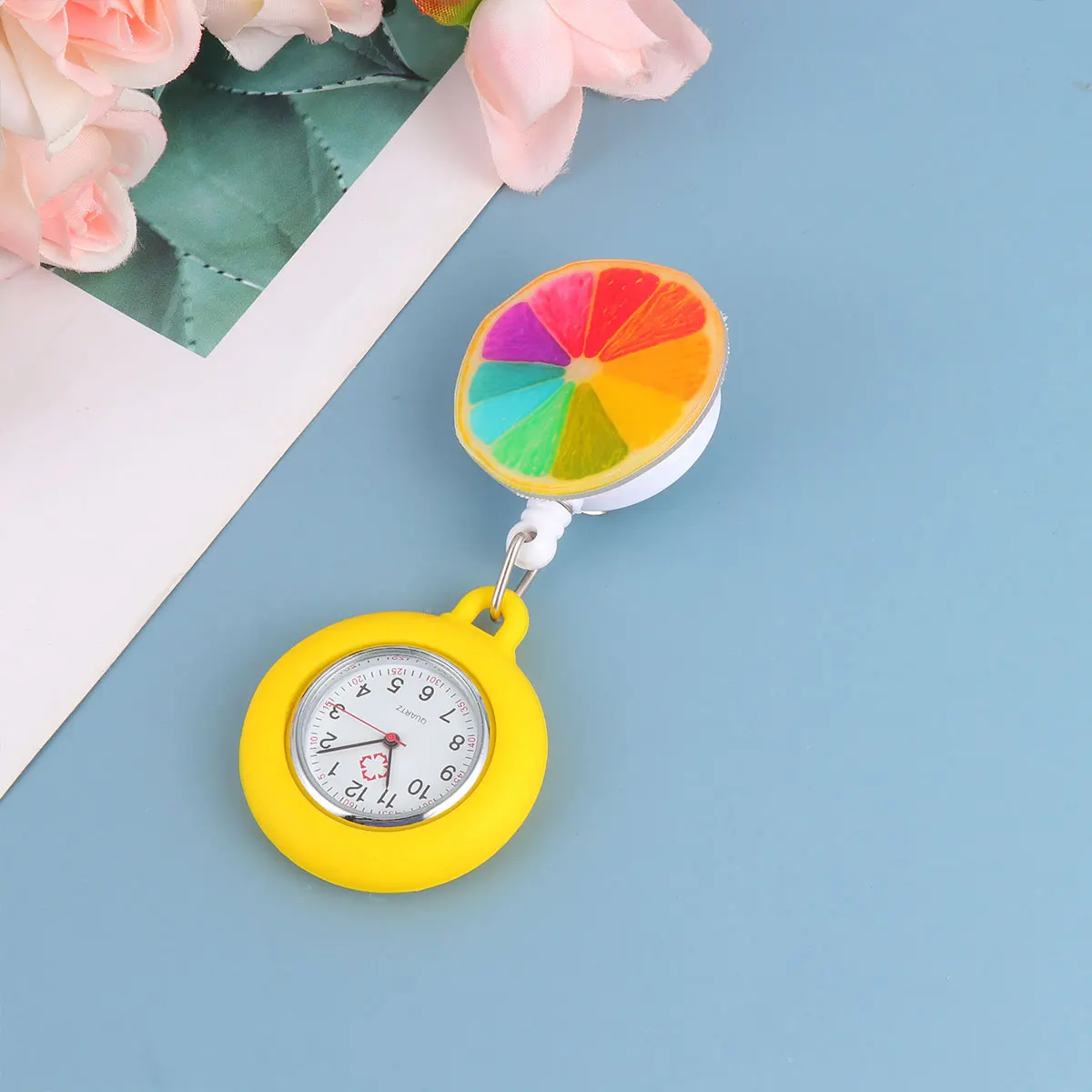 

Durable Lightweight Simple Design Clear Numbers Accurate Time Hanging Pocket Accessories Paediatrics Baby Telescopic Nurse Watch
