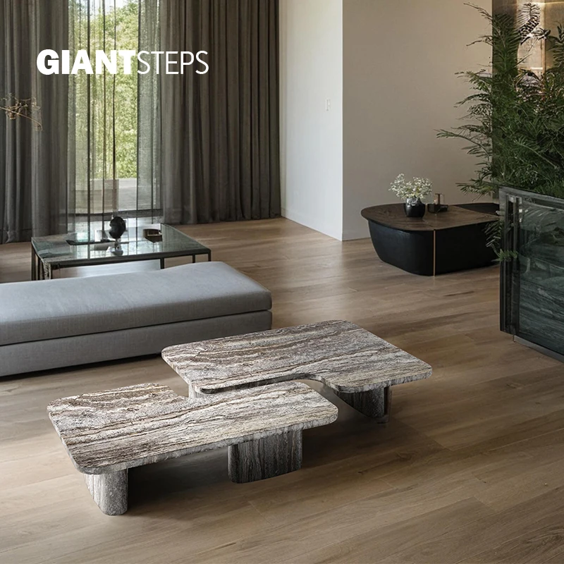 Natural Marble Coffee Table Living Room Modern Light Luxury High-end Home Creative Coffee Table Set