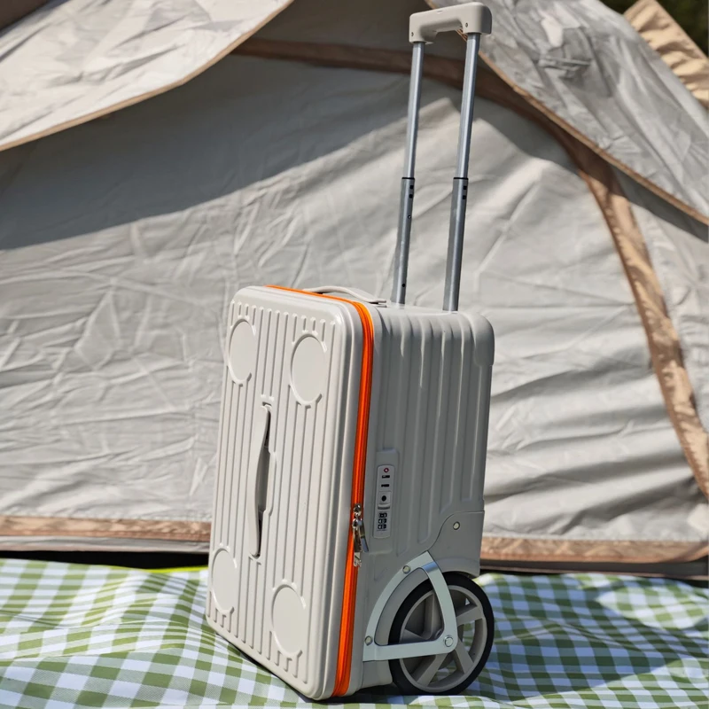 Nuovo bagaglio da campeggio a ruota grande con apertura laterale, valigia da viaggio per PC di grande capacità, ruote unidirezionali, 24 pollici