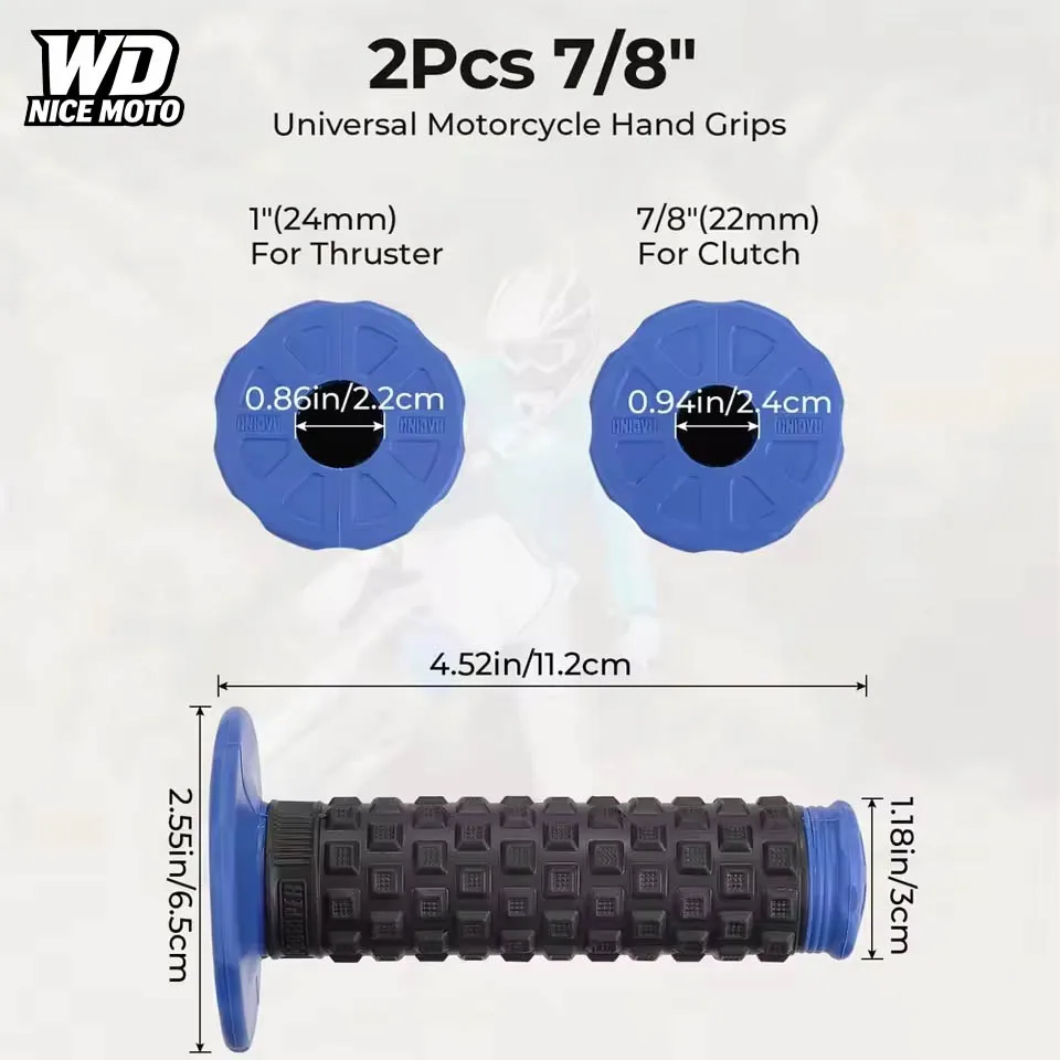 Motorradgriffe, Dirt-Bike-Griffe für 7/8 Zoll Lenker, Gummi-Lenkergriffe mit Polsterung, Gasgriff für 22 mm, für Yamaha – Detail 2