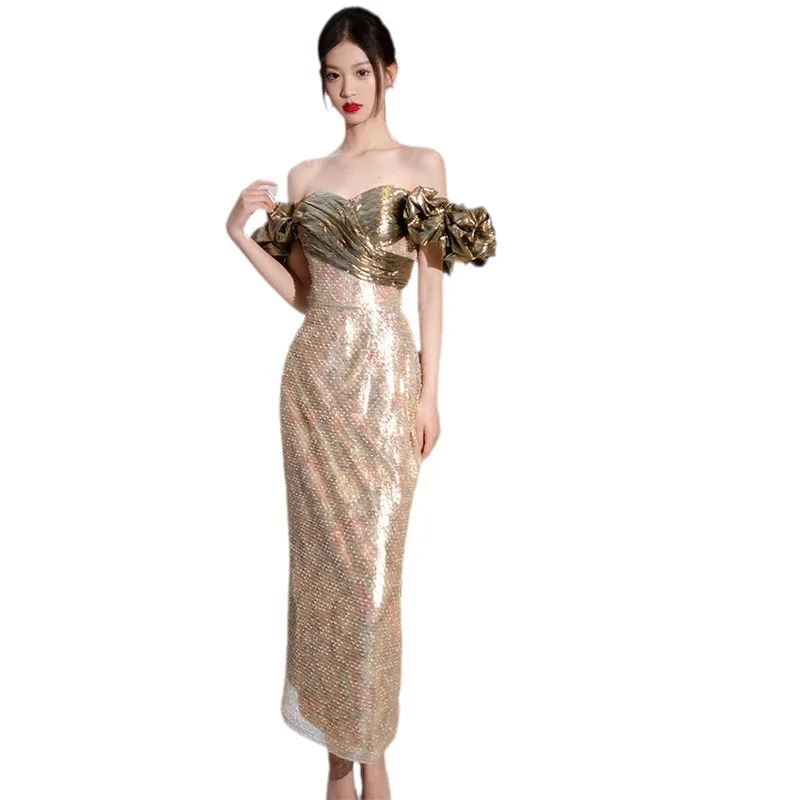 Handmade Custom Niche Design for Brides Toasting Gowns Fishtail Dresses Annual Meetings Business Banquets Evening Gowns