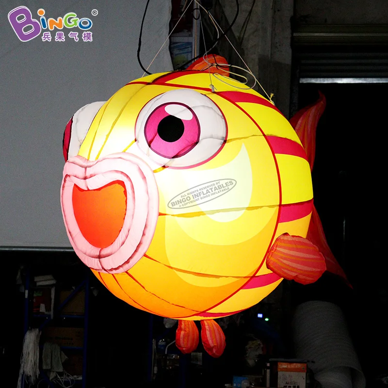 Hanging 2 Meters Length Inflatable Lovely Cartoon Fish Balloon With Lighting For Children Ocean Party Decoration - BG-O0213