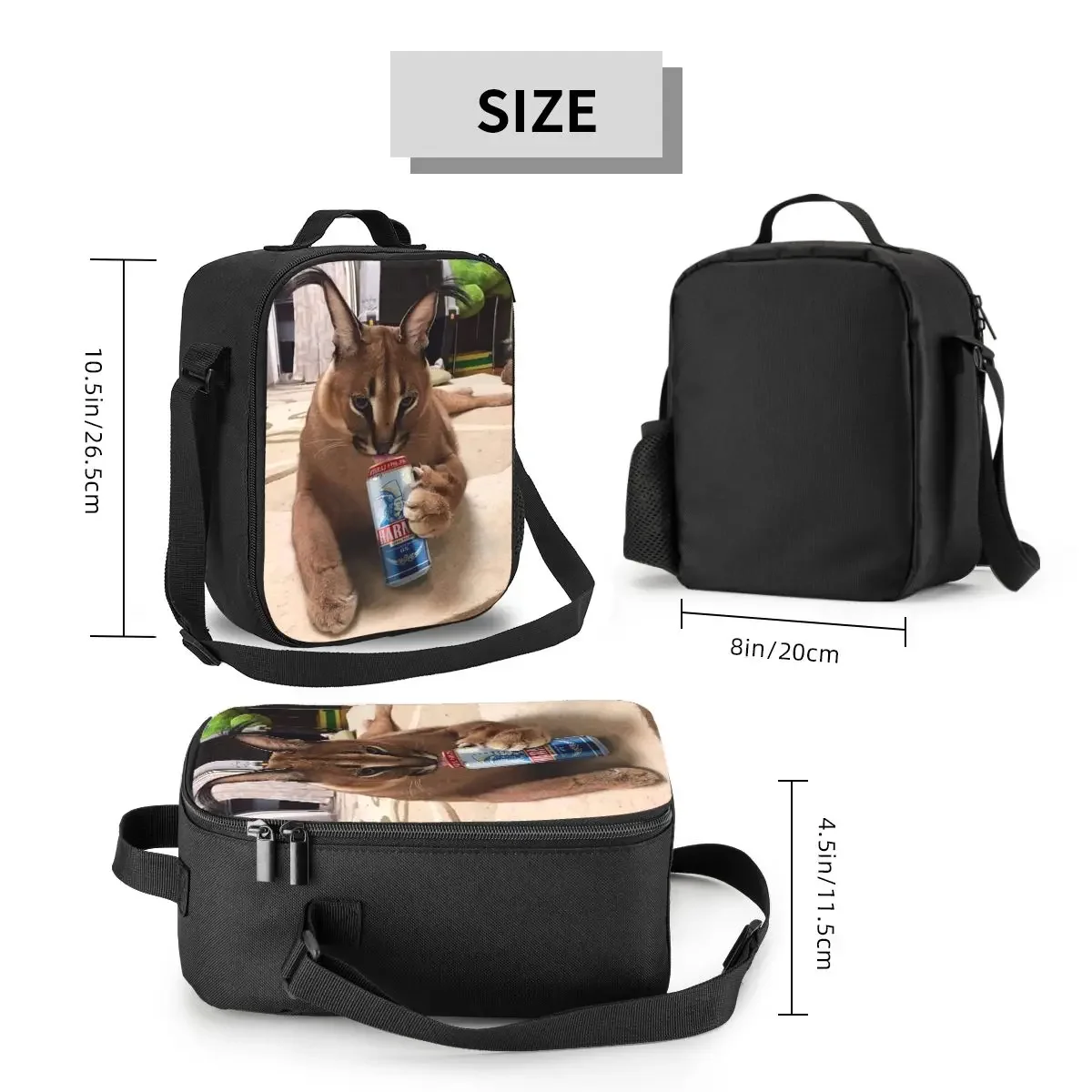 Bolso de mano con aislamiento para beber para mujer, bolsa de almuerzo con forma de gato, enfriador térmico portátil, divertido, niños, escuela