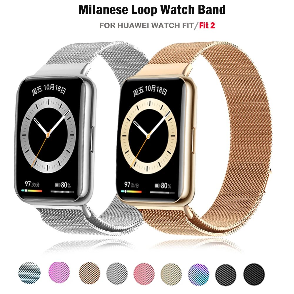 

Milanese loop Band For Huawei Watch FIT 2 smart Magnetic watchband stainless steel bracelet Huawei fit Watch strap Accessories