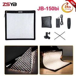 ZSYB JB-150bi Bi-color 3200k-5600k LED Light Flexible Square Rollable Cloth Video Light 160W Professional Studio Lamp VS YONGNUO