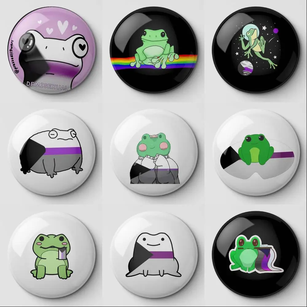 Demisexual Frog Pride Astronaut Soft Button Pin Customizable Collar Jewelry Lapel Pin Fashion Funny Women Brooch Metal Clothes