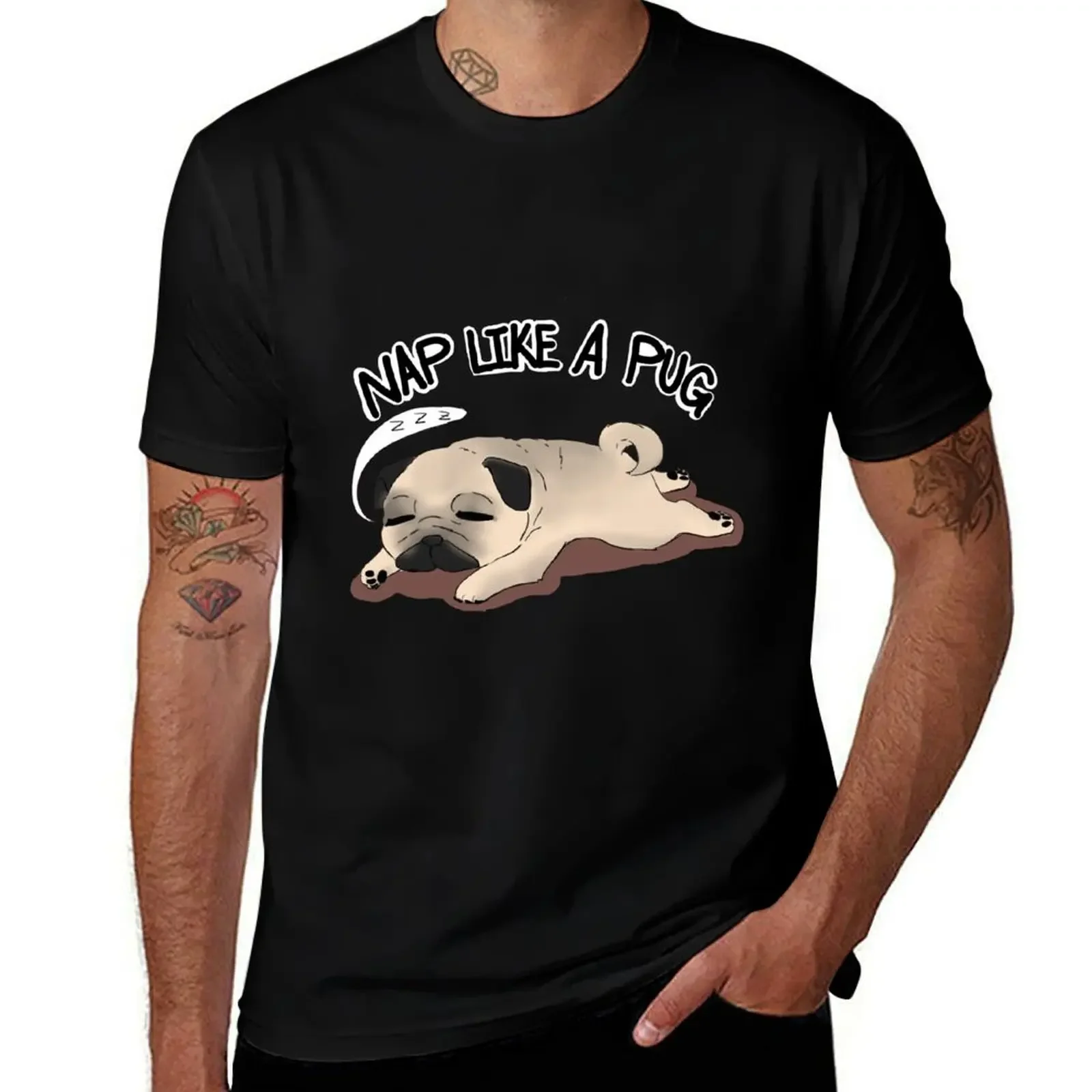 Pug Nap T-Shirt customs design your own Aesthetic clothing men graphic t shirts