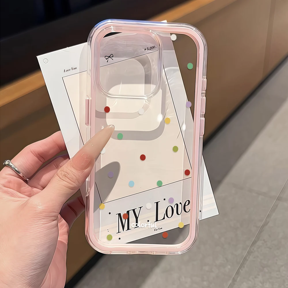 Pastellfarbene, bunte, gepunktete, transparente Handyhülle für Galaxy A57 A37 A55 A54 A36 A35 5G S25 S24 S23 S22 Plus S26 Ultra FE 5G Weiche Hülle – Detail 1