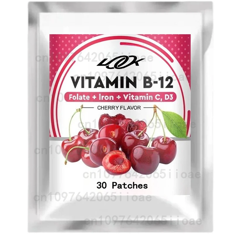 Vitamin B12 5000 MCG Patches - Brain Heart Support, Memory Learning Boost, Natural Energy Enhancer - 30 Patches