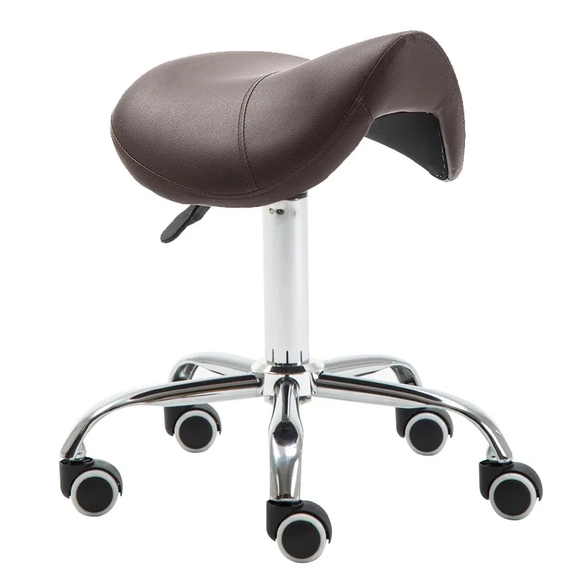 

Red White Adjustable Height Saddle Stool with Universal Wheel Beauty Bar Barber Shop Tattoo Nail Make-Up Hair Furniture