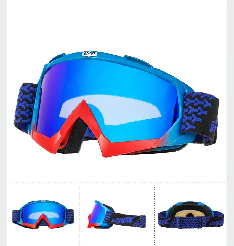 

-for Motorcycle Anti Fog Ski Goggles UV Protect Snowboard Goggles Sports Sun Glasses For Skiing Ice Climbing