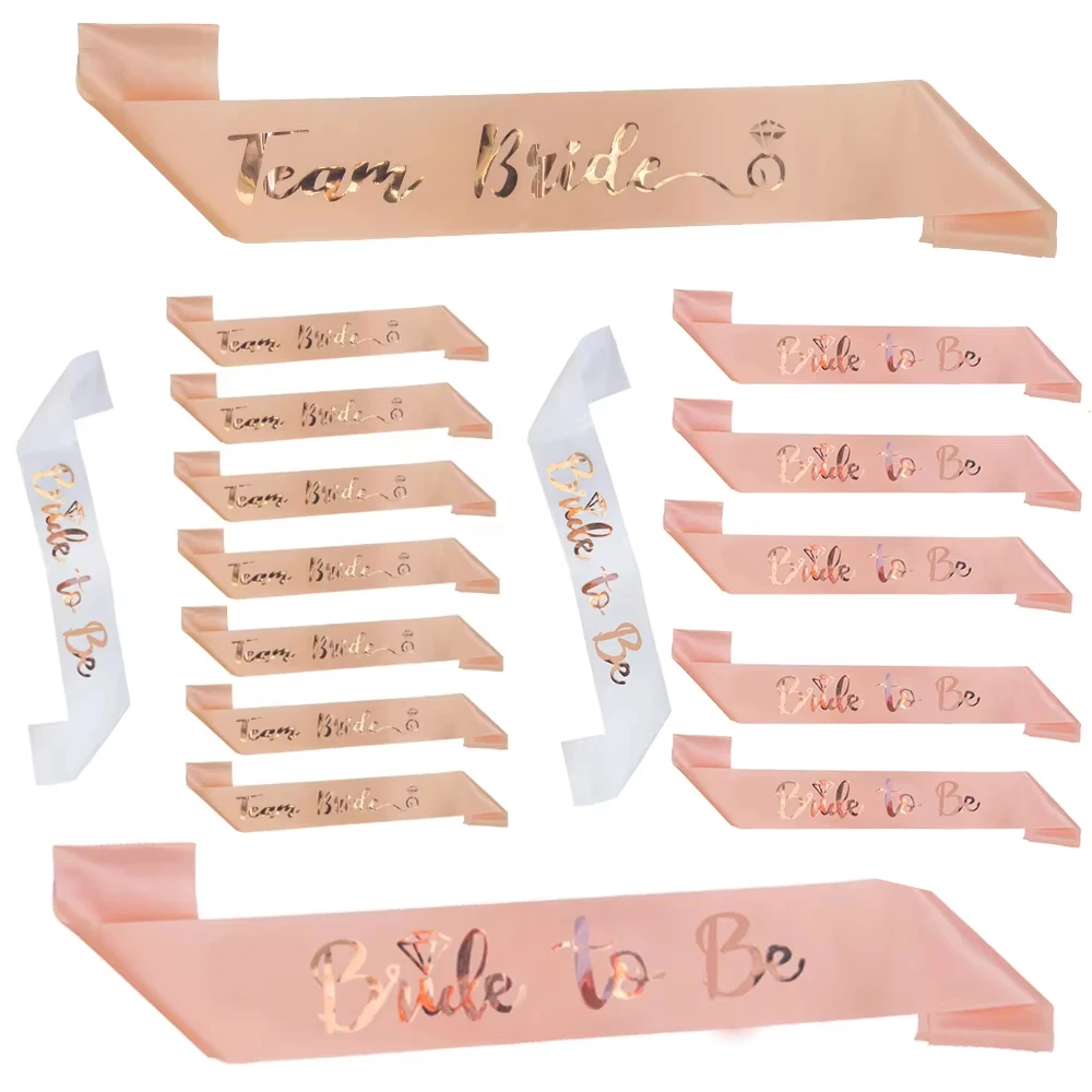 مجموعة وشاح حفلة توديع العزوبية للعروس لتكون حرفًا من الساتان لحفلات الزفاف وحفلات الدجاجة وإكسسوارات حفلات الزفاف #1