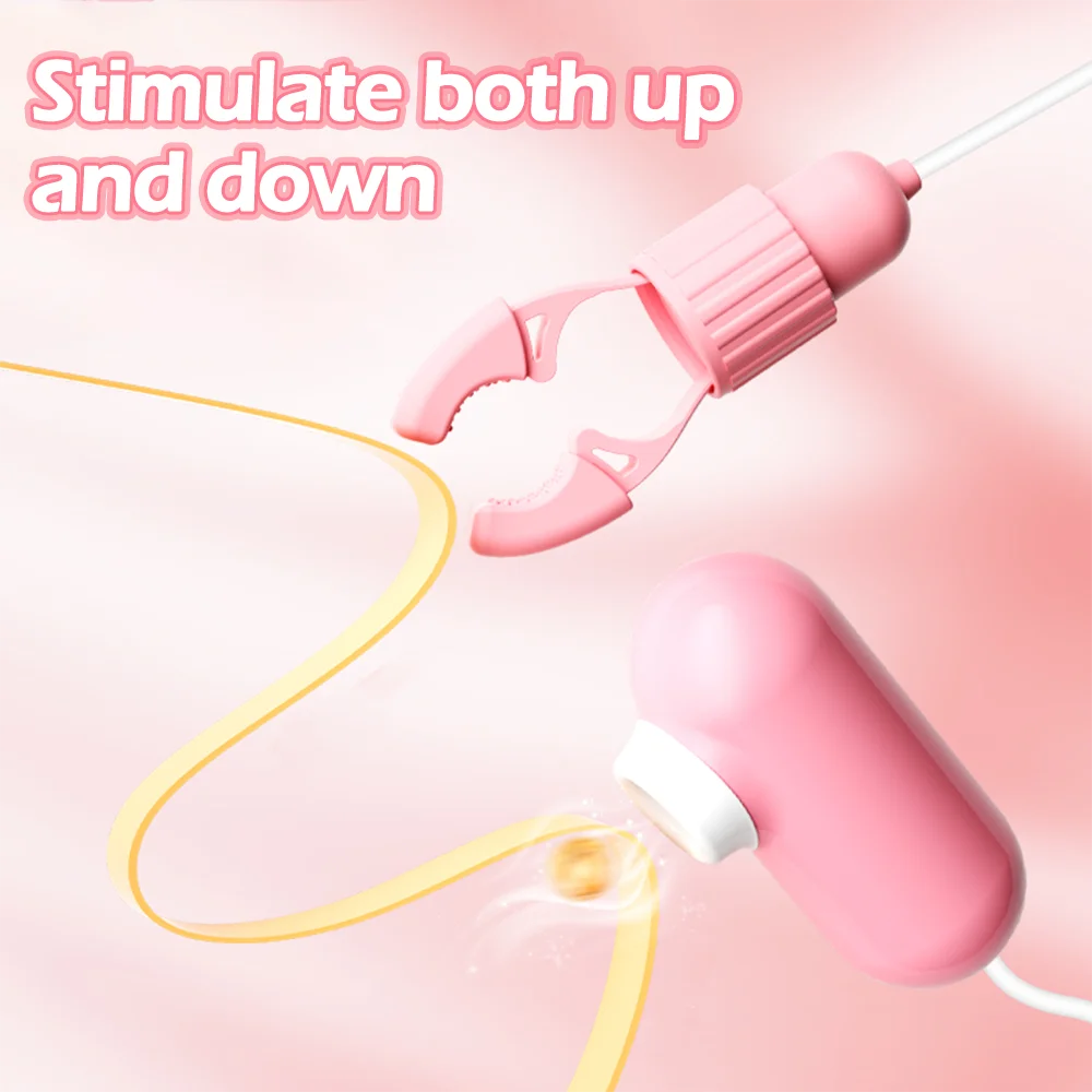 Sexspielzeug für Frauen: Nippelklemmen, Vibrator, Klitorisstimulation, Nippelreizung, Zungenlecken, Vibrationsfunktion mit verschiedenen Frequenzen, Masturbationsspielzeug_voghion.com