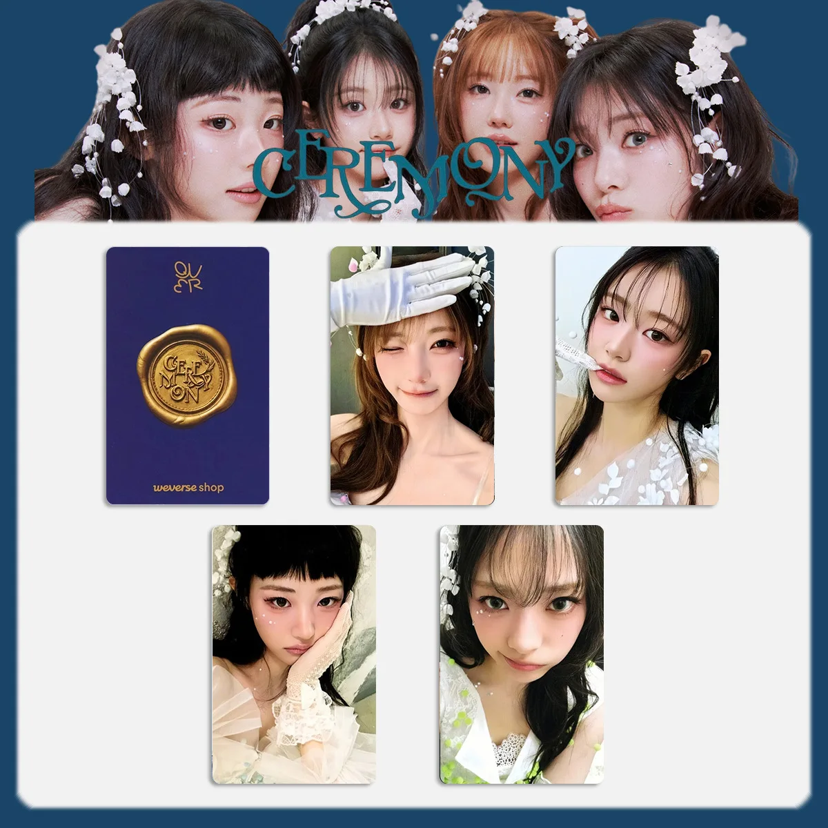 4Pcs/Set Idol QWER New Series Mini4 Album CEREMONY Lomo Cards Postcards Chodan Magenta Siyeon Hina Fans Gifts Collection
