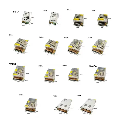 Imagen 2 del producto Fuente de alimentación conmutada DC 5V 2A 5A 10A 20A 30A 40A 60A 70A transformador de luz AC 100-240V adaptador de fuente SMPS para tiras LED CCTV