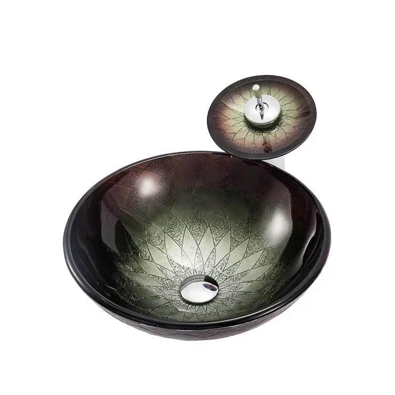 Bathroom Sanitary Ware Luxury Glass Top Round Easy Assembly Sturdy Durable Stable Comfortable Space Saving Ergonomic