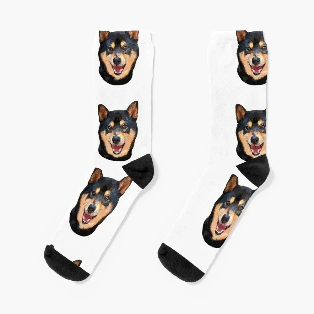 

Shiba Inu black and tan dog Socks Stockings man luxury Crossfit essential Men Socks Women's