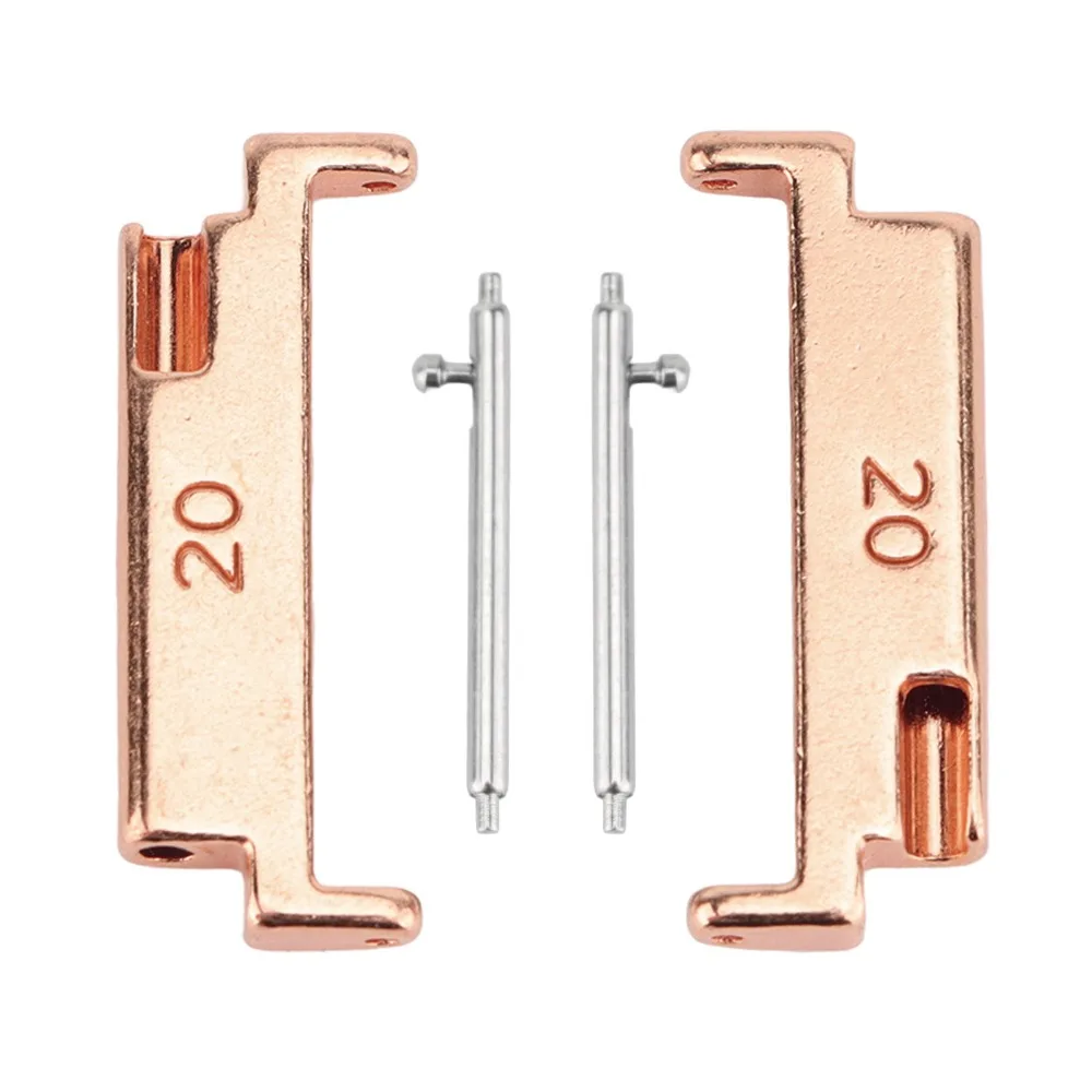 1 Paar schwarze Farbe Uhrenarmband-Adapter 20 bis 22 mm Metallmaterial Bandverbindungsadapter Uhrenarmband-Anschluss