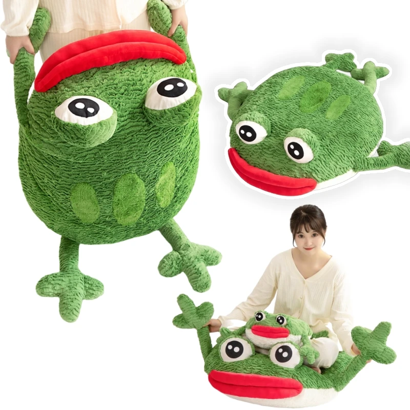 High Quality  Frog 35-120cm Home Throw Pillow Cushion Sausage Mouth Soft Funny Babys Accompany Sleeping Girl Birthday Gift Decor