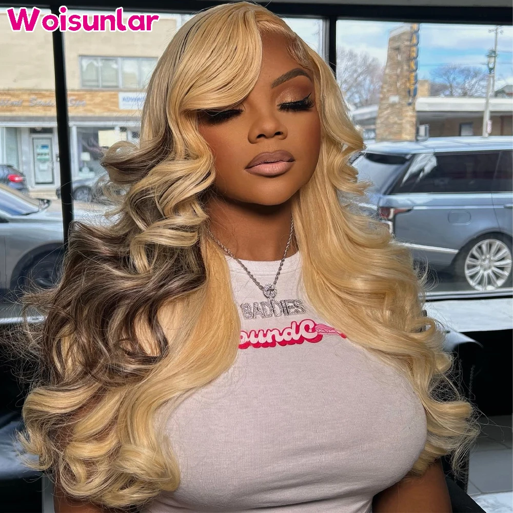 

Ombre 613 and black Front Lace wigs human hair Pre Plucked 13x6 Transparent Lace body wave 200% For Women Human Hair Wigs 100%