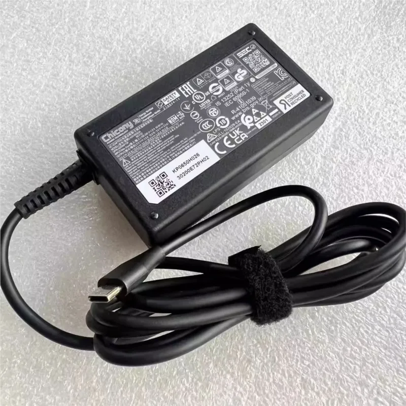 Original For MSI Summit E13FlipEvo A12MT-010FR A20-065N3A Power Supply Chicony 65W 20V 3.25A AC Adapter A20-065N3A USB Type C