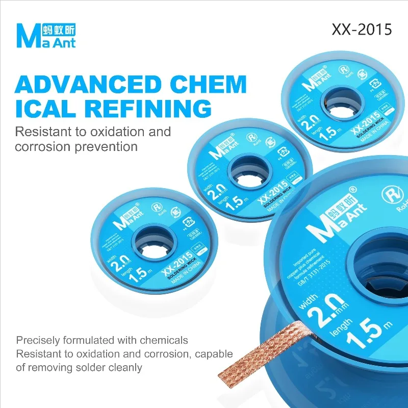 MaAnt XX-2015 5PCS 2.0mm 1.5m Desoldering Wick For Phones PCB Solder Removal Motherboard Repair Hand Tool
