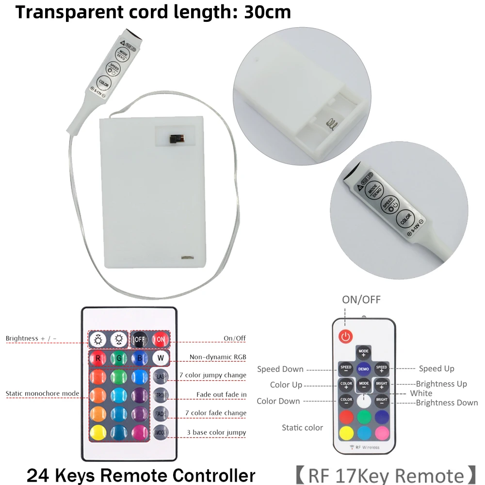 5V RGB LED Strip 5050 30LEDs/m Battery Operated Waterproof IR RF Remote Control TV Backlights 2835 60LEDs/m Flexible LED Tape