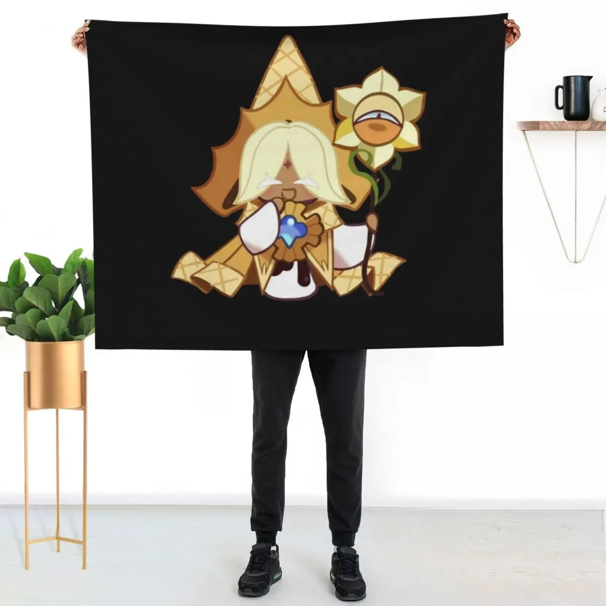 

Pure Vanilla Cookie Cookie Run Kingdom Classic Throw Blanket Durable Warm Blanket for Daily Home Use