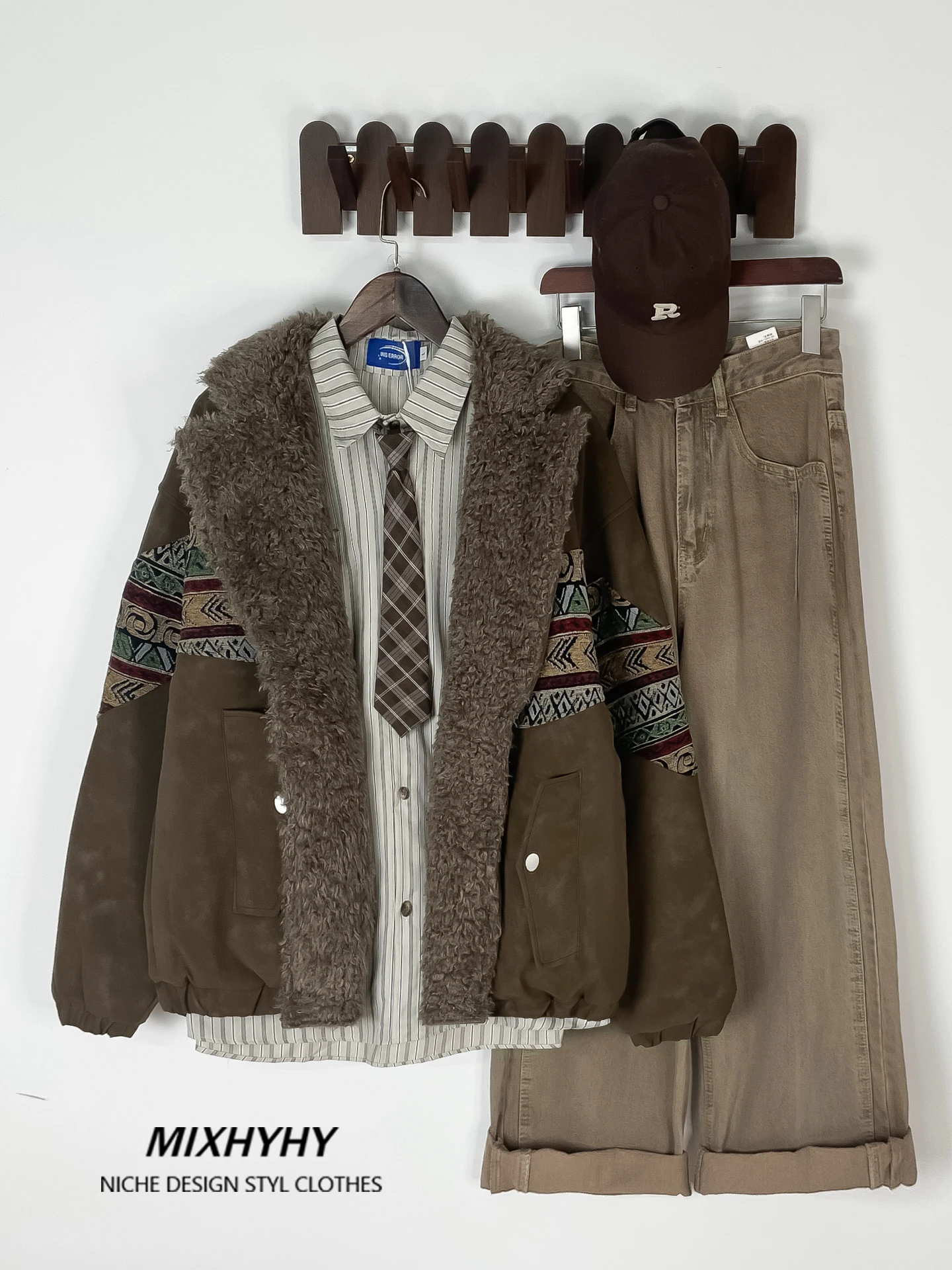 

Зимняя утепленная куртка MIXHYHY из овечьей шерсти и искусственной кожи, хлопковая рабочая одежда, мужская, в американском ретро-стиле, удлиненная.